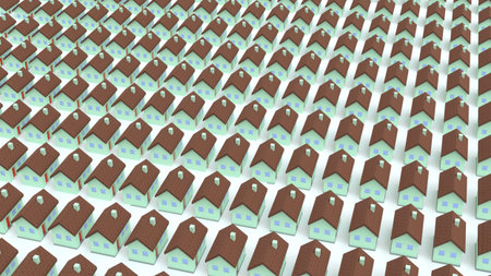 City suburb 3D renderの写真素材