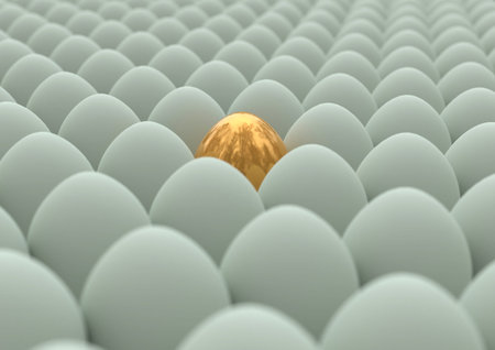 Golden Egg 3D renderの写真素材