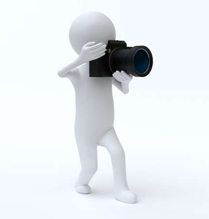 Cameraman With single lens reflex cameraの写真素材