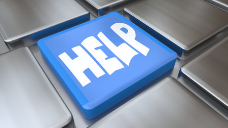 Help Button keyboard concept