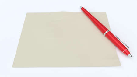Blank paper and penの写真素材
