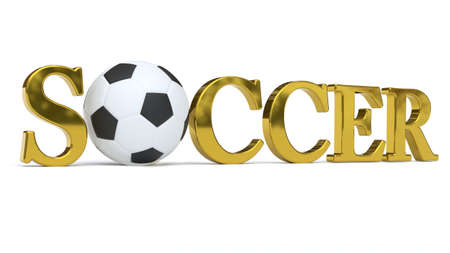 Soccer title with Soccer ballの写真素材