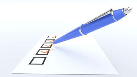 Check list and penの写真素材