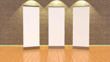 Advertising banners  blank in 3D set