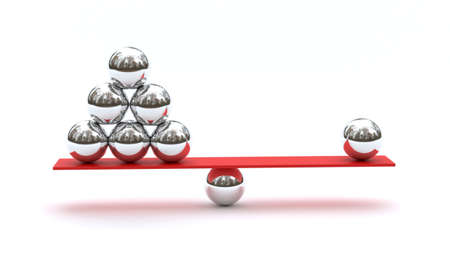 balance with silver ballsの写真素材