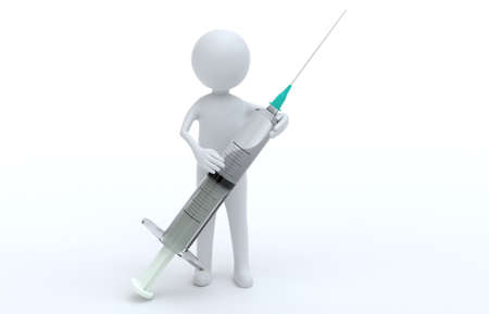 Small person with Hypodermic needleの写真素材