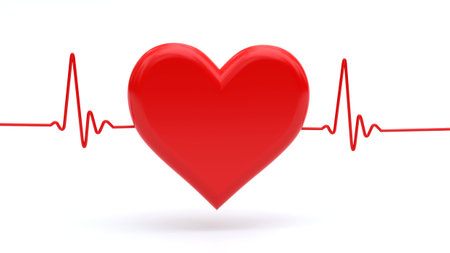 Heart with heart beat symbols