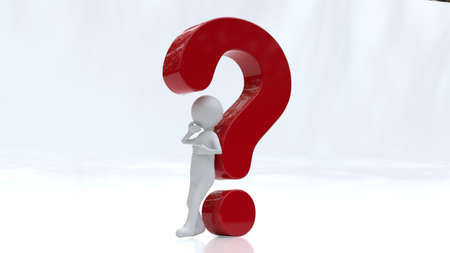 Small person with question markの写真素材