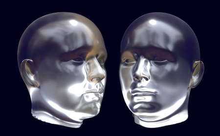 Heads made of glass conceptの写真素材