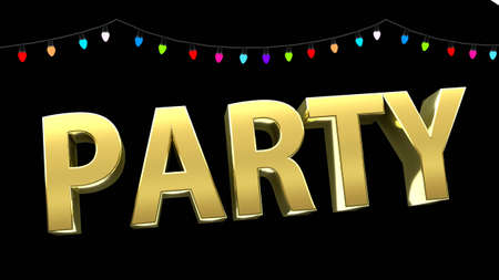 Party Lettering with neon lightの写真素材