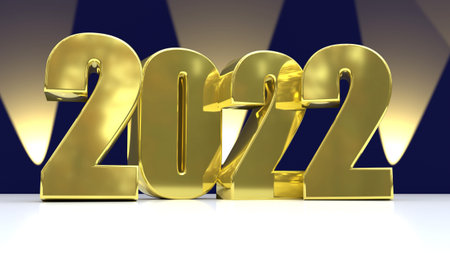 New Year 2022 gold lettering