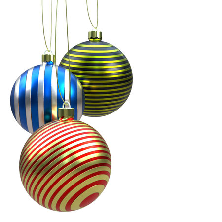 Christmas balls on white backgroundの写真素材