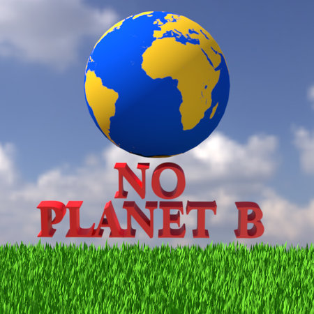 No Planet B Representing Climate change issuesの素材
