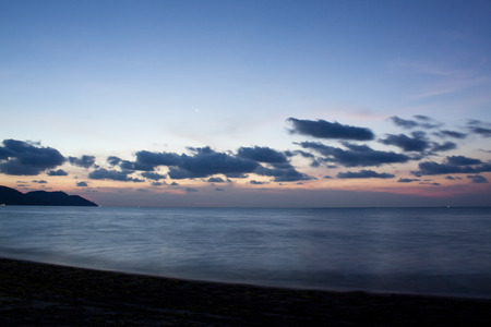 beautiful sea landscape after sunsetの写真素材
