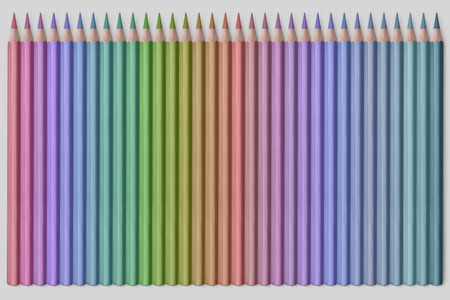 line of colored pencilsの写真素材