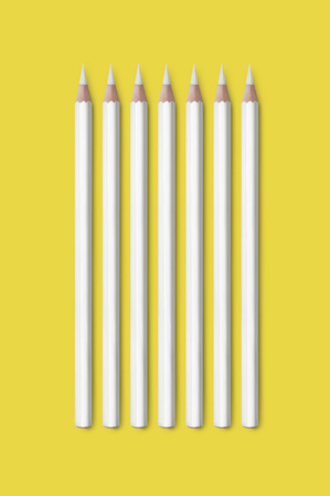 composition of Yellow and white color pencilsの写真素材