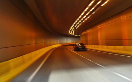 High-speed car in the tunnel, Motion Blur.の写真素材