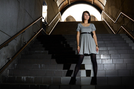 A shot of a beautiful asian woman indoorの写真素材