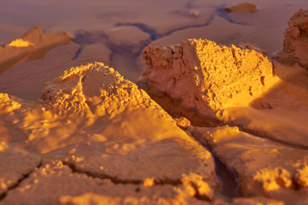 Tropical laterite soil or red earth background. Red mars seamless sand background.