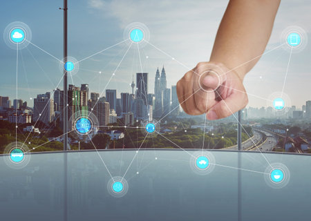 Wireless connection futuristic concept