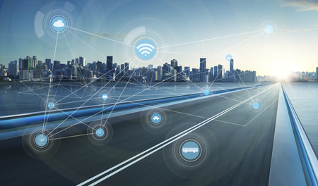 smart city and wireless communication network, abstract image visual, internet of things smart city and wireless communication network, abstract image visual, internet of things
