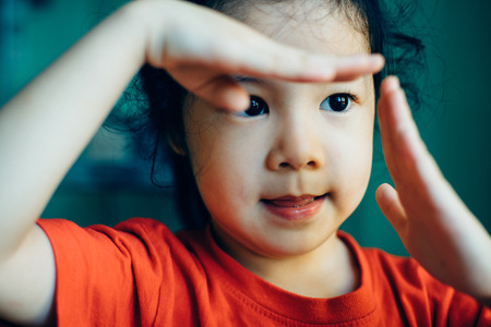 Portrait of young cute girlの写真素材