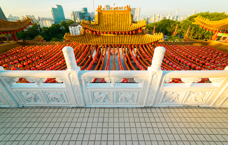 Red lanterns decoration in Thean Hou Temple, Kuala Lumpur, Malaysia. Thean Hou Temple is the oldest Buddhist Temple in Southeast Asiaの写真素材