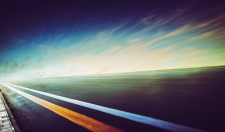 Motion blurred racetrack,cold moodの写真素材