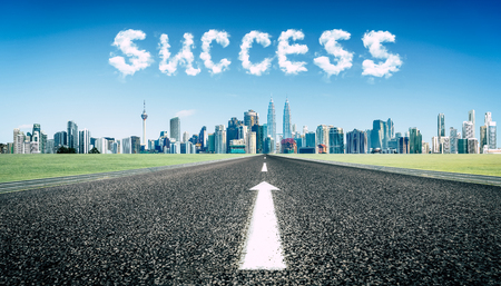 Concept of follow the right way to success road .の写真素材