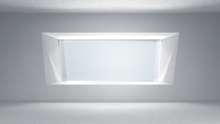 3d Render high key empty space concrete room with bright window .の写真素材