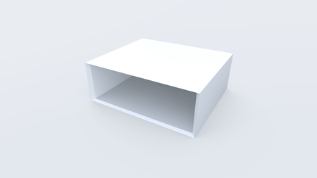 3d Render open blank box on white background .の写真素材