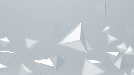 3d rendering of triangle geometric shapes , abstract high key and selected focus background .の写真素材