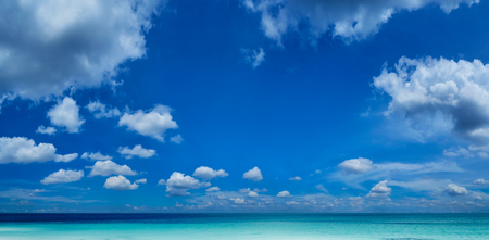 Beautiful sea and a blue sky with white clouds .の写真素材