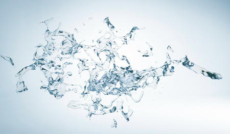 Water splash isolated on white background , 3D rendering .の写真素材