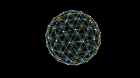 Abstract connected dots wireless communication network  .  Global business concept .の写真素材