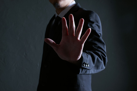 Businessman touch gesture pose .の写真素材