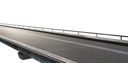 Isolated empty asphalt flyover road with white backgroundの写真素材