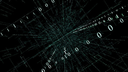 3D Smart digital binary code with futuristic smart technology connection network concept .