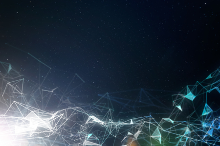 Abstract plexus network connection systems with dots and connecting lines .の写真素材