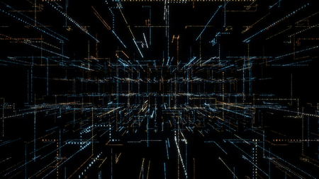 3D Smart digital binary code with futuristic smart technology connection network concept .の写真素材
