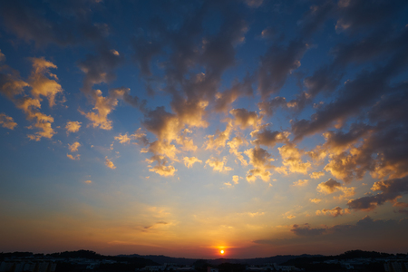 Beautiful and amazing nature sunset sky with clouds .の写真素材