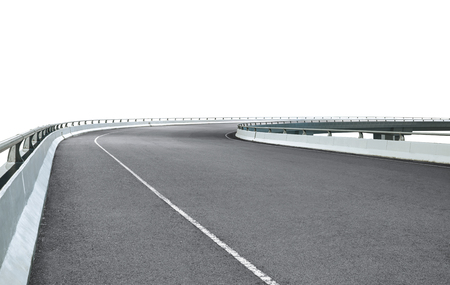 High speed corner overpass  on white background . with clipping pathの写真素材