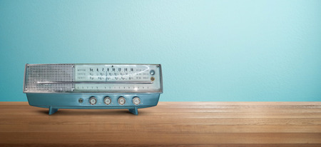 Old antique AM FM stereo radio isolated on white backgroundの写真素材