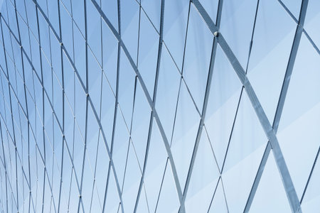 Modern architecture business building details steel facade background .