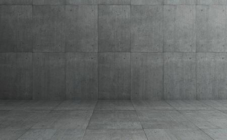 Industrial Loft style grey concrete cement square tiles wall and floor background .の写真素材