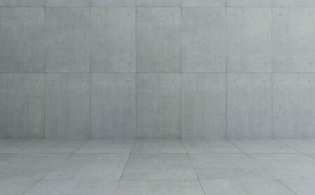 Industrial Loft style concrete cement square tiles wall and floor background .の写真素材