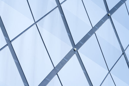 Modern architecture business building details steel facade background .