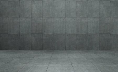 Industrial Loft style grey concrete cement square tiles wall and floor background .の写真素材