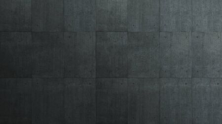 Industrial Loft style dark concrete cement square tiles wall background .の写真素材