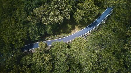 Aerial view of the forest on country road, Malaysia .の写真素材